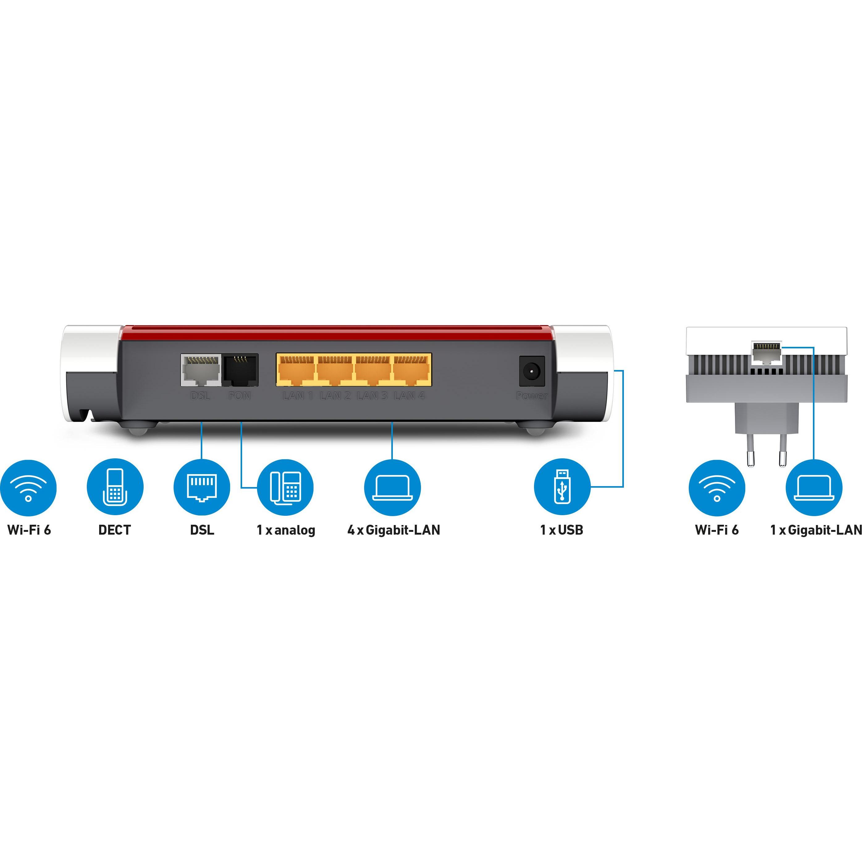 Thumbnail - AVM FRITZ Mesh Set 7530 AX + 1200 AX, Router, Weiss, Rot, Grau