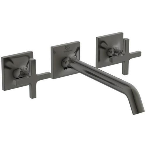 Ideal Standard, Rubinetteria per bagno, IDS Wand-Waschtischarmatur JOY NEO Bausatz 2, Kreuzgriffe magnetic grey