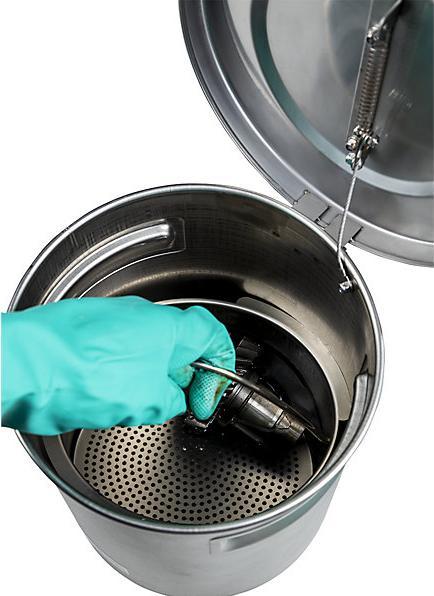 Actual product image Denios Small parts cleaner, capacity 8 l, stainless steel, with lid. (26.40 cm, 20.20 cm)