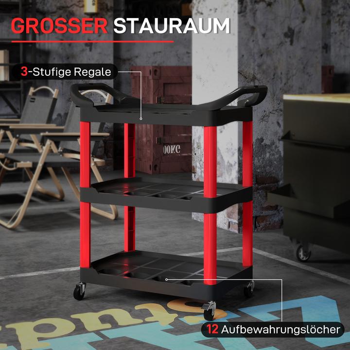 Produktbild Homcom Werkstattwagen Kunststoff Schwarz+Rot