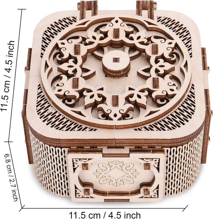 Actual product image Homava 3D wooden construction kit mini music/jewellery box (61 pieces)