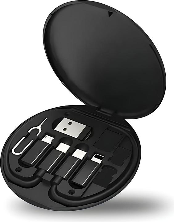 Hermex 5-in-1 Kabelbox Adapter-Box USB-Etui Datenkabel-Set USB-Reisehülle (0.28 m, 60 W)