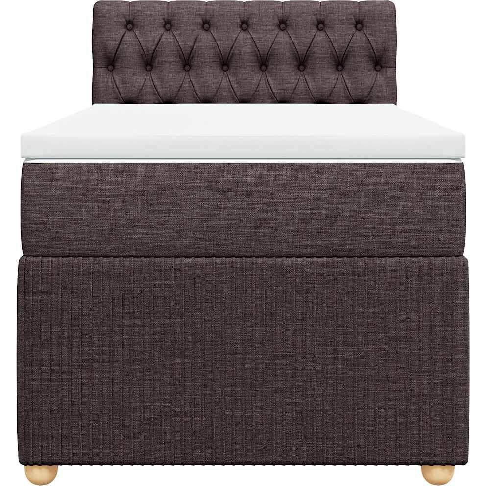 Thumbnail - VidaXL, Bett, Boxspringbett Polsterbett Bett mit Matratze Dunkelbraun 80x200cm Stoff (80 x 200 cm)