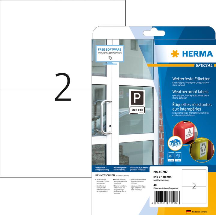 Actual product image HERMA Weatherproof shipping labels A4
