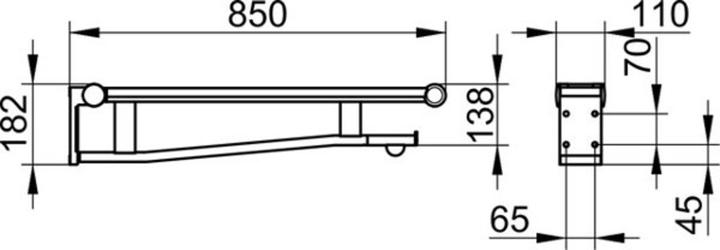 Image du produit Keuco Barre d'appui PLAN CARE WC 850mm vc/gris clair