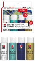 Actual product image Marabu Acrylic paint Super Cell Pouring Mix Ocean 4 x (60 ml)