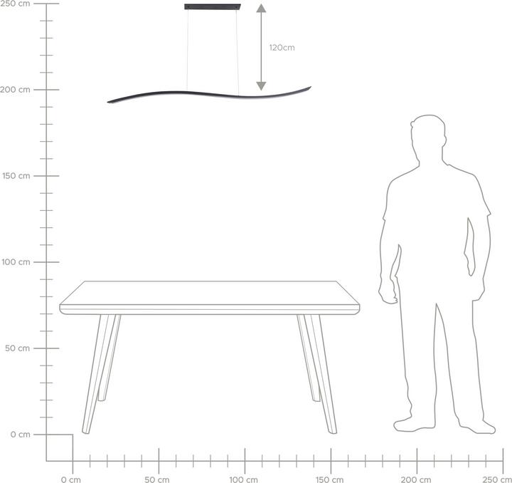 Produktbild Beliani Hängeleuchte LED schwarz Wellenform CALAO (1250 lm)