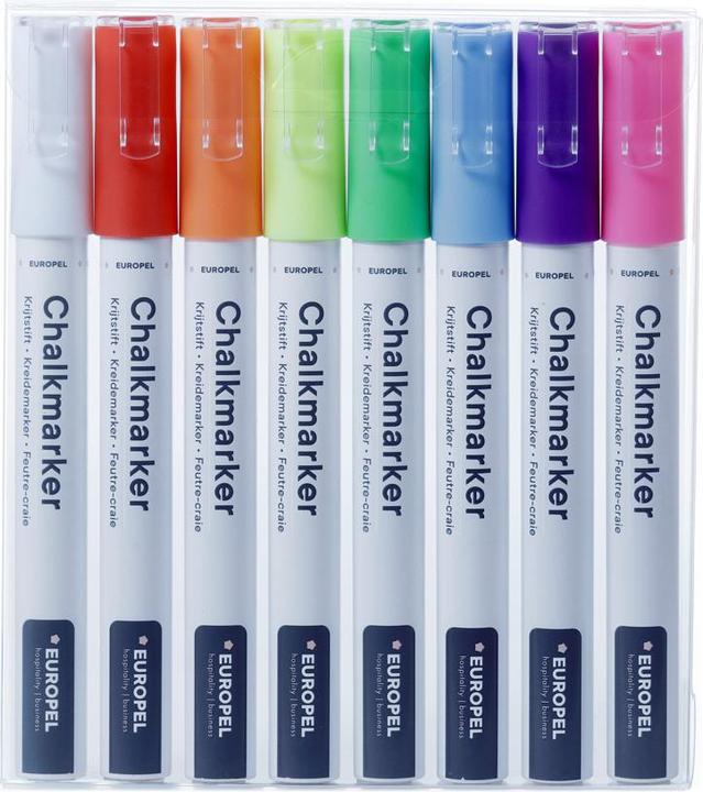 Produktbild Europel Kreidemarker 3 mm, 8er Etui, farbig sortiert (Mehrfarbig, 3 mm, 8 x)