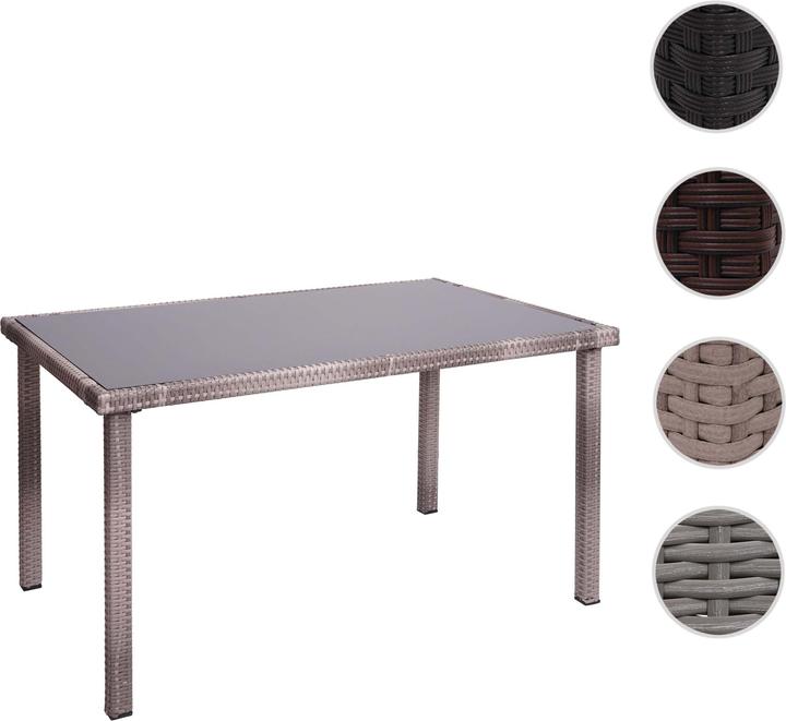 Immagine prodotto Swisshandel24 Tavolo in Poly Rattan, Tavolo da giardino, Tavolo da balcone, 120x75cm - Grigio (120 cm)
