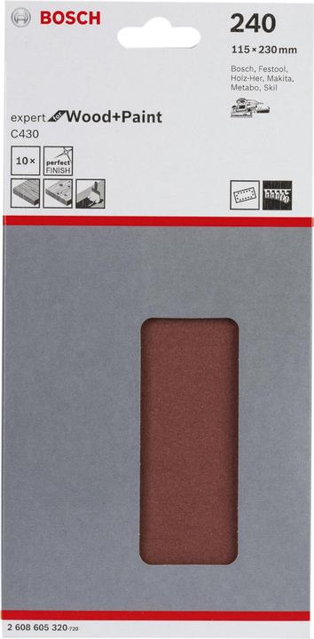 Actual product image Bosch Professional Zubehör Orbital sandpaper with Velcro (240)