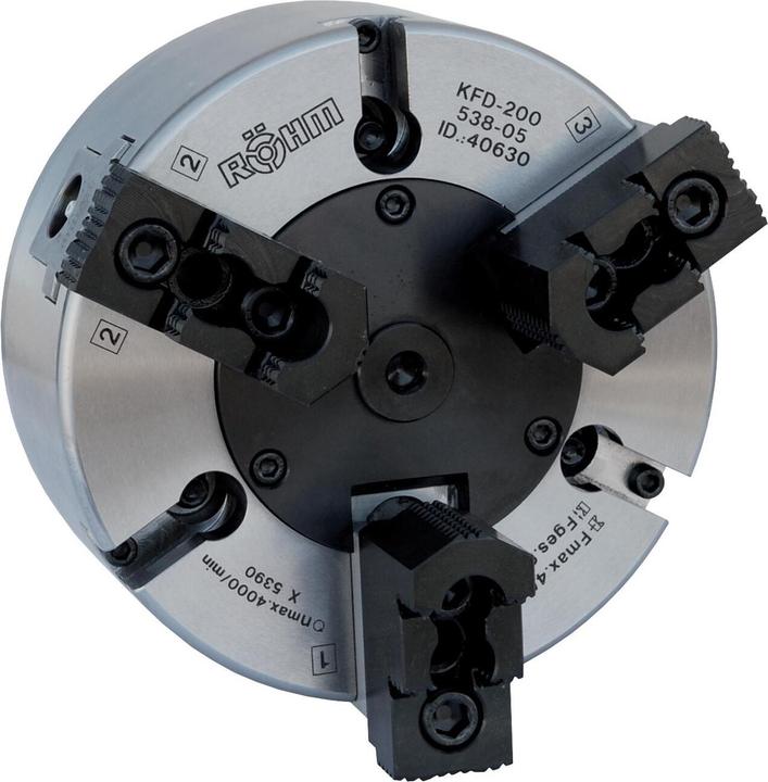 Produktbild Röhm Kraftspannfutter KFD 85, 3-Backen, mit Kreuzversatz, Zylindrische Zentrieraufnahme