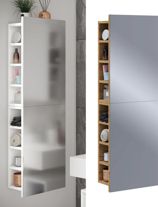 Produktbild VCM Badspiegel Wandspiegel Hängespiegel Spiegelschrank Badezimmer Flandu XL 118 x 40 (40 x 15 x 118 cm)