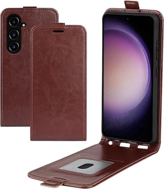 Actual product image Cover-Discount Galaxy S23 FE - Classic Flip Case vertical brown (Samsung Galaxy S23 FE)