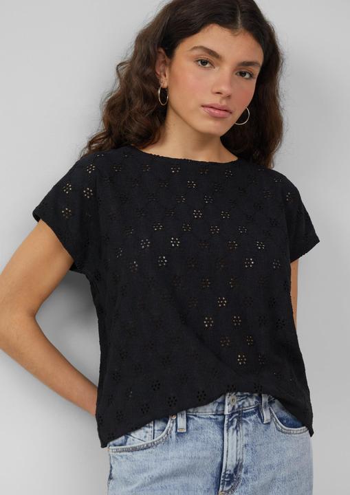 Actual product image S.Oliver T-Shirt Shirt mit Lochstickerei (XS)