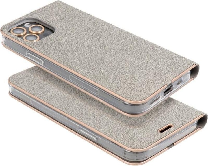 Produktbild Partner Telecom Book case OEM LUNA Book Gold for SAMSUNG A40 silver (Oppo A40)