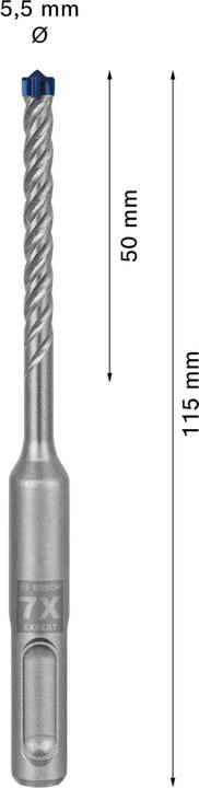Produktbild Bosch Professional Zubehör EXPERT SDS plus-7X Hammerbohrer, 5,5 x 50 x 115 mm (5.5 mm)