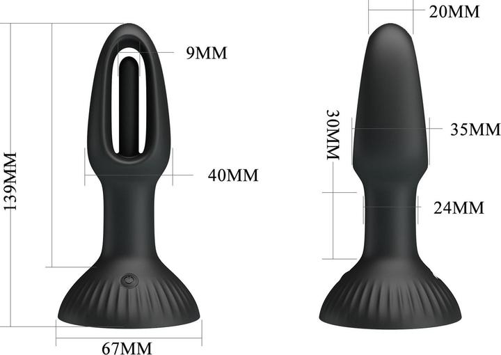 Actual product image Pretty Love Hubert Analplug mit 7 Vibrationsmodi