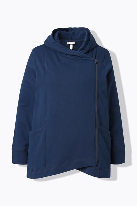 Produktbild Ulla Popken Sweatjacke, asymmetrisch, Kapuze (60)