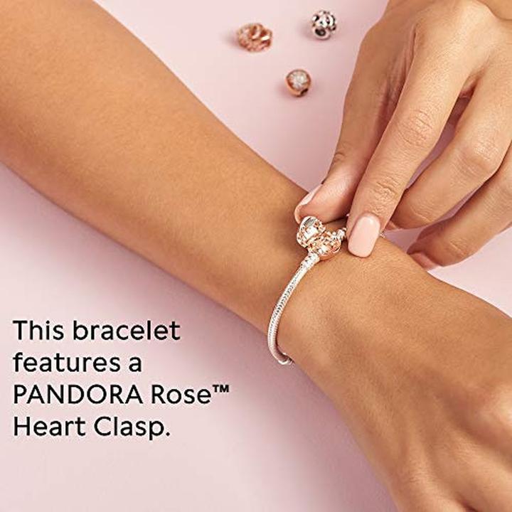 Actual product image Pandora Bracelet with heart clasp (21 cm, Silver)