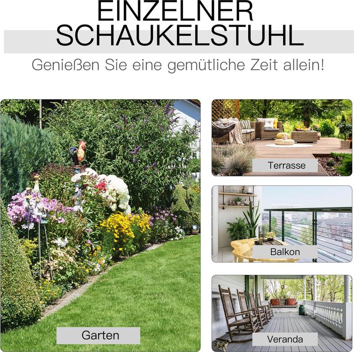 Immagine prodotto Outsunny Sedia a dondolo con bracciolo