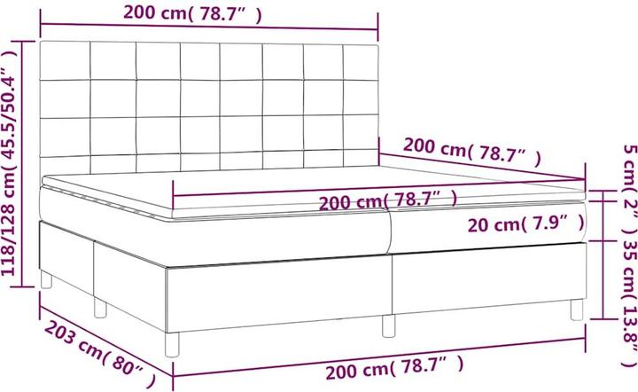 Image du produit vidaXL Boxspringbett (200 x 200 cm)