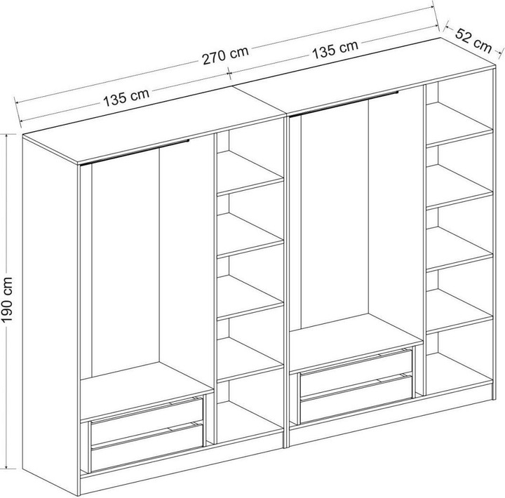 Actual product image Hanah Home Kaley (270 x 52 x 190 cm)