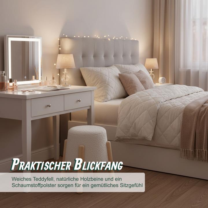 Actual product image Relaxdays Sitzhocker mit Teddyfell