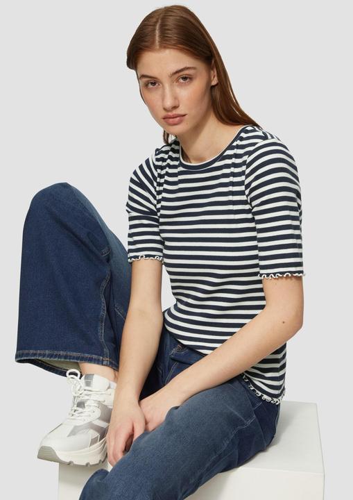 Immagine prodotto S.Oliver T-Shirt Geripptes T-Shirt mit Ziersaum (38)