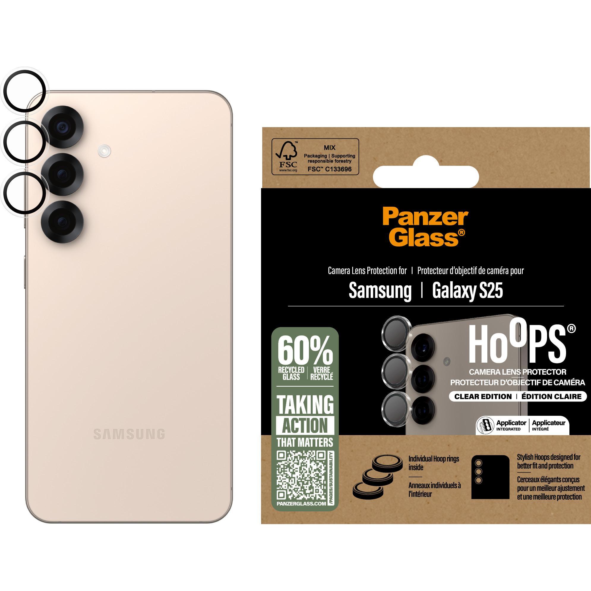 PanzerGlass  Hoops Transparent Kameraschutz Samsung Galaxy S25 (1 Stück, Samsung Galaxy S25), Smartphone Schutzfolie, Tr...