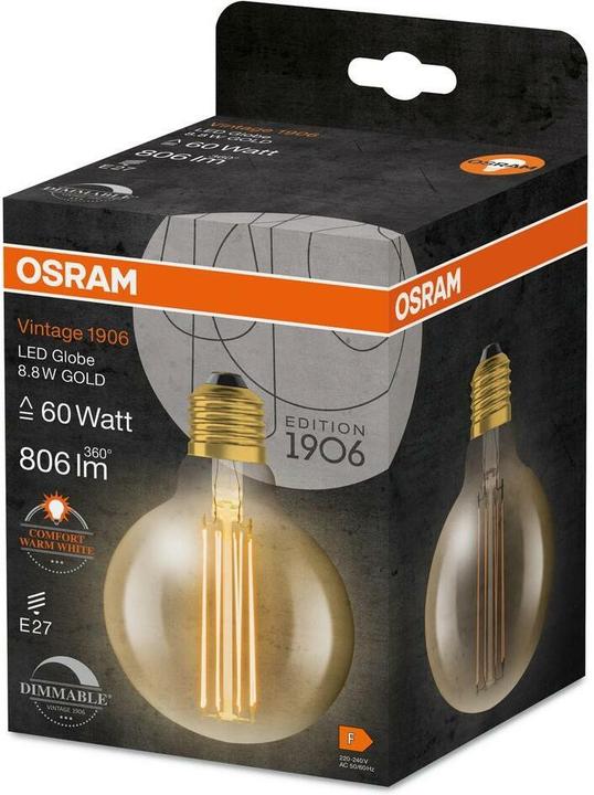 Actual product image Osram Vintage 1906 Led Classic Slim Filament Globe (E27, 806 lm, 1x)