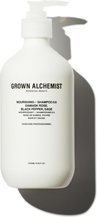 Actual product image Grown Alchemist Nourishing Shampoo 0.6 Damask Rose, Black Pepper, Sage (500 ml, Liquid shampoo)