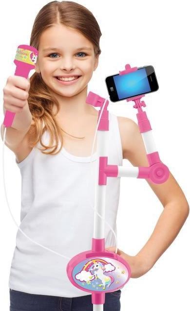 Actual product image Lexibook Unicorn microphone with luminous stand, built-in speaker, sound effects
