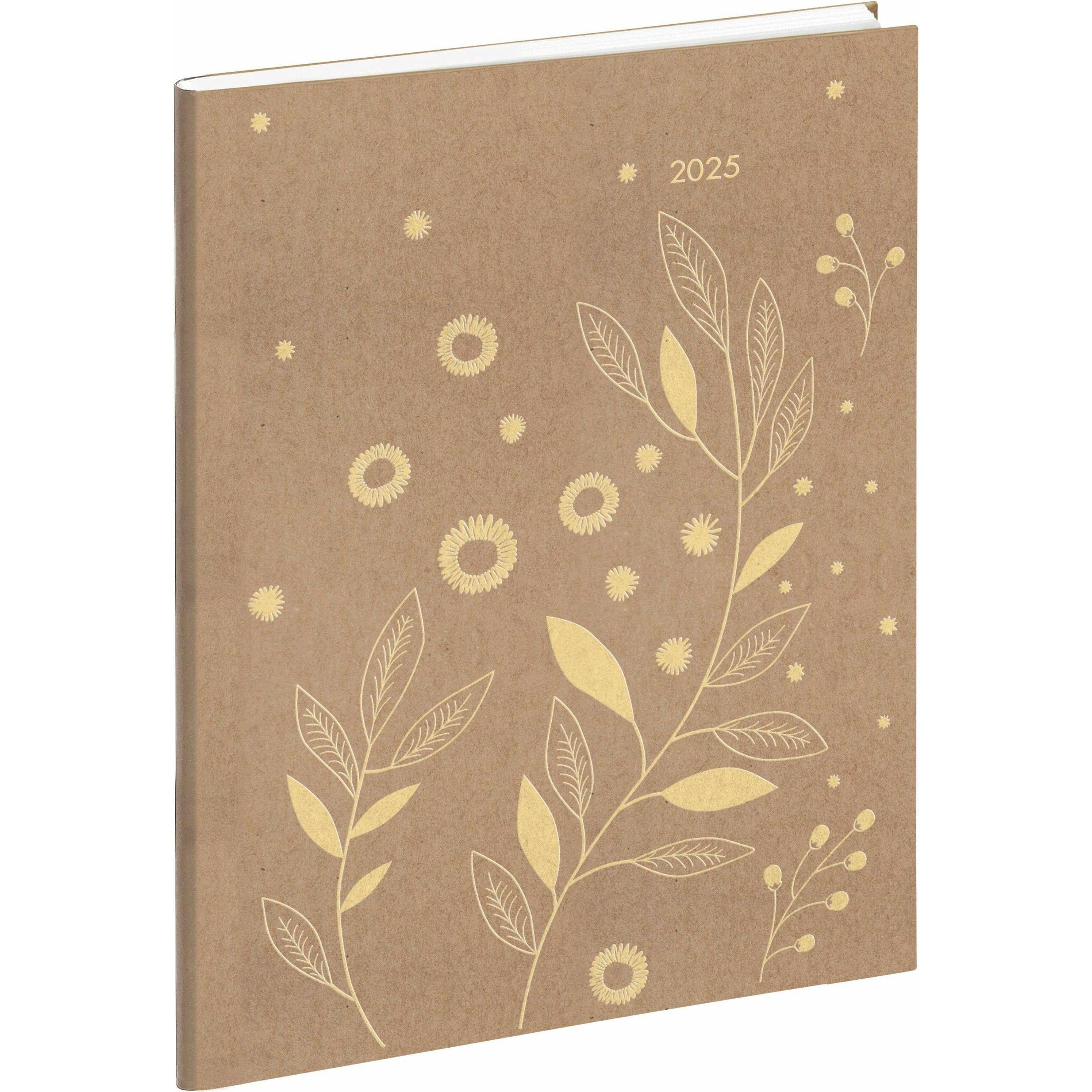 Quo Vadis, Agenda, Buchkalender Eurotime 18 15x17cm Kraft Pflanze 2024 (Englisch, Niederländisch)