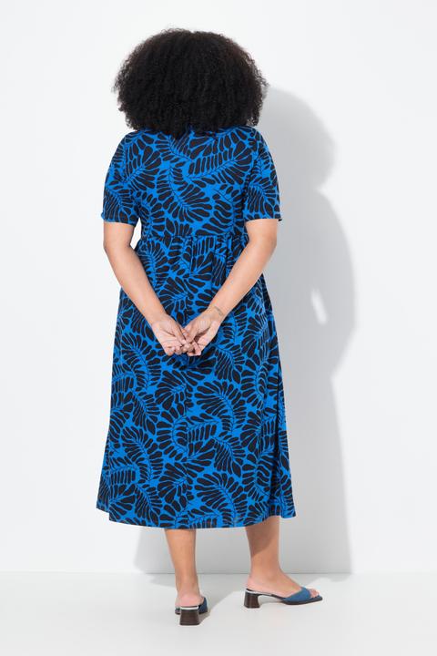 Produktbild Ulla Popken Maxikleid, A-Linie, Tunika-Ausschnitt, Halbarm (54)
