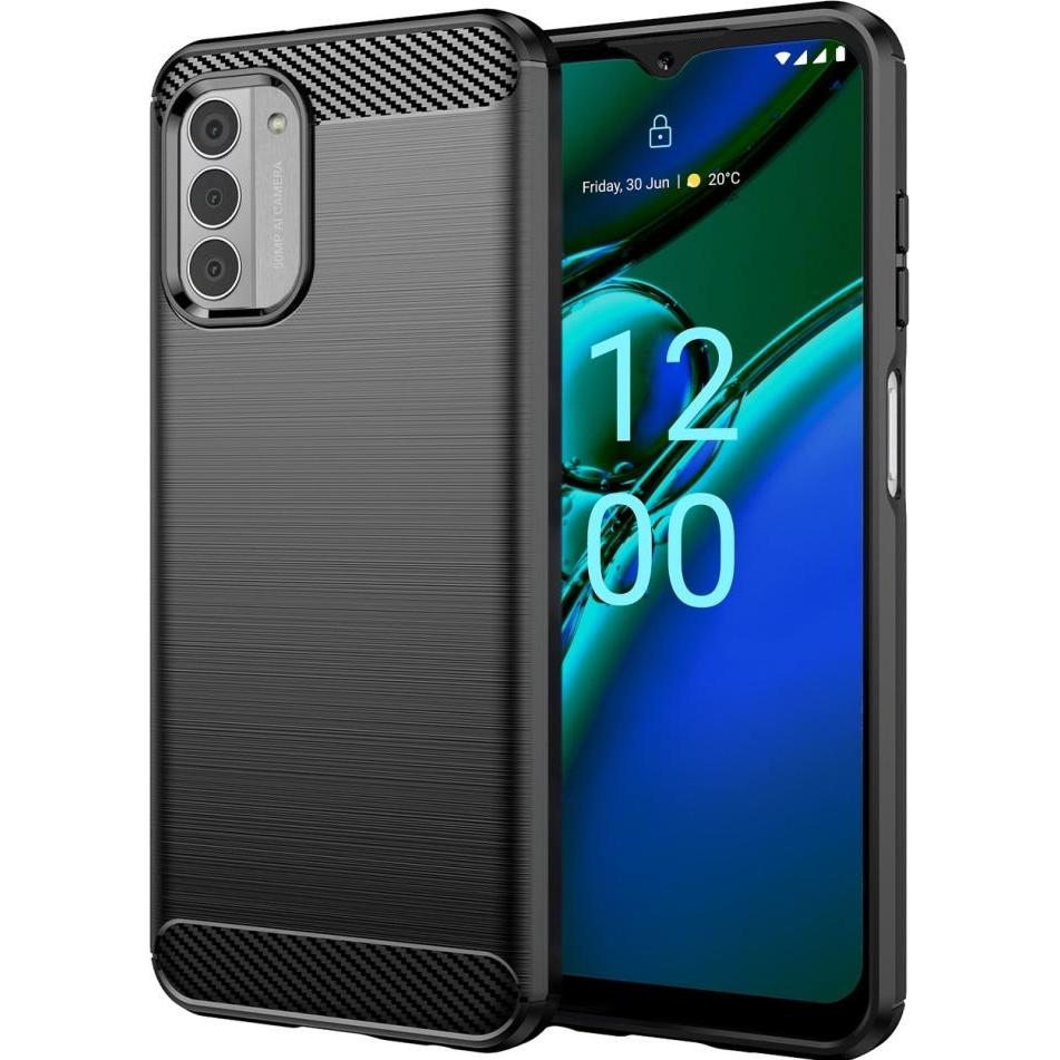 Screenguard Nokia G42 Hülle Carbon Brushed Soft TPU (Nokia G42), Smartphone Hülle, Schwarz