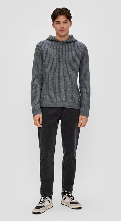 Produktbild s.Oliver Strickpullover Strick-Hoodie mit Rippstruktur (L, XL)