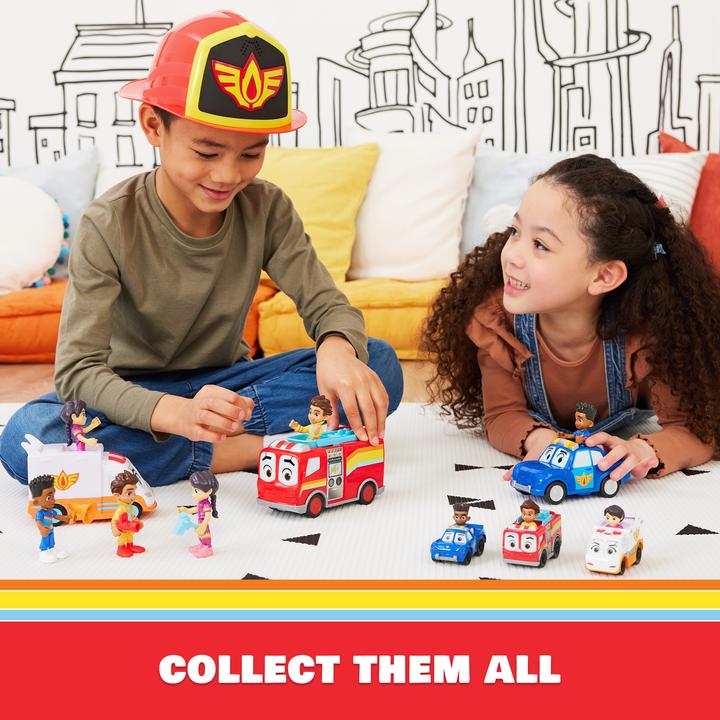Produktbild Spin Master Disney Junior Firebuds, Jayden und Piston, Actionfigur und Spielzeugpolizeiauto mit interaktiver Aug