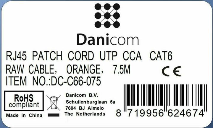 Produktbild Dsit CAT 6 Netzwerkkabel U/UTP (CAT6, 7.50 m)
