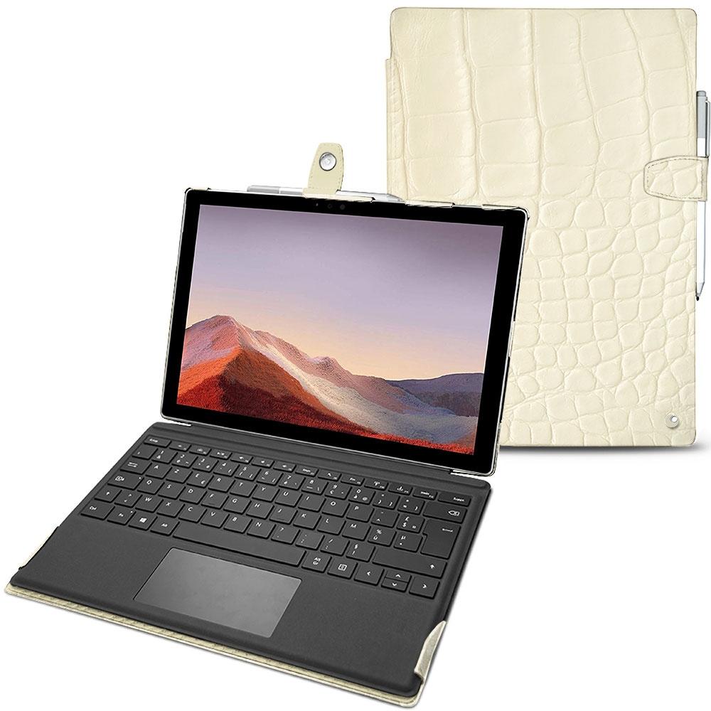 Noreve Lederschutzhülle (Microsoft Surface Pro 7), Tablet Hülle, Beige