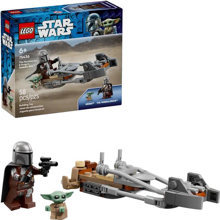 Produktbild LEGO Der Mandalorianer und Grogu auf ihrem Speeder Bike (75436, LEGO Star Wars)