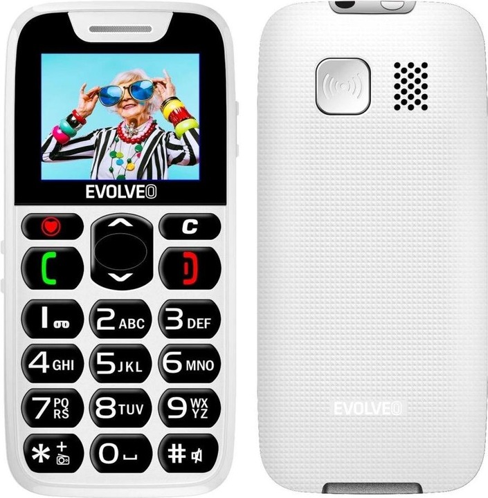 Produktbild Evolveo EasyPhone, mobilní telefon pro seniory s nabíjecím stojánkem, bílá (2G)