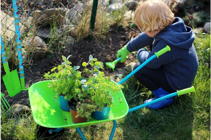 Actual product image small foot Large garden set with wheelbarrow