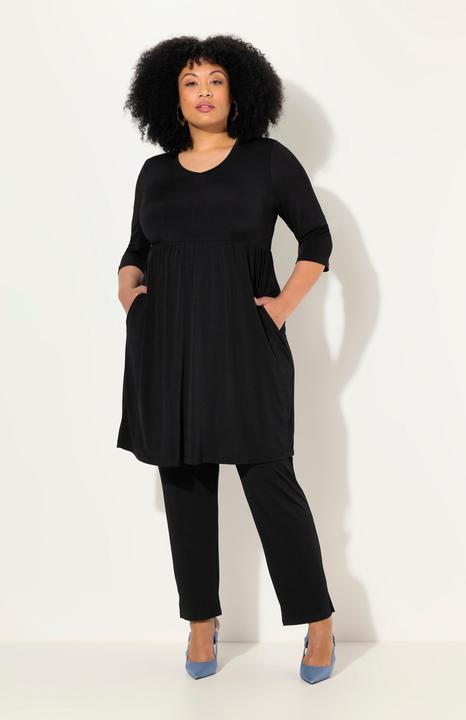 Produktbild Ulla Popken Longshirt, A-Linie, Tunika-Ausschnitt, 3/4-Arm, Taschen (54)