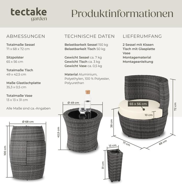 Image du produit tectake Salon de jardin NICE