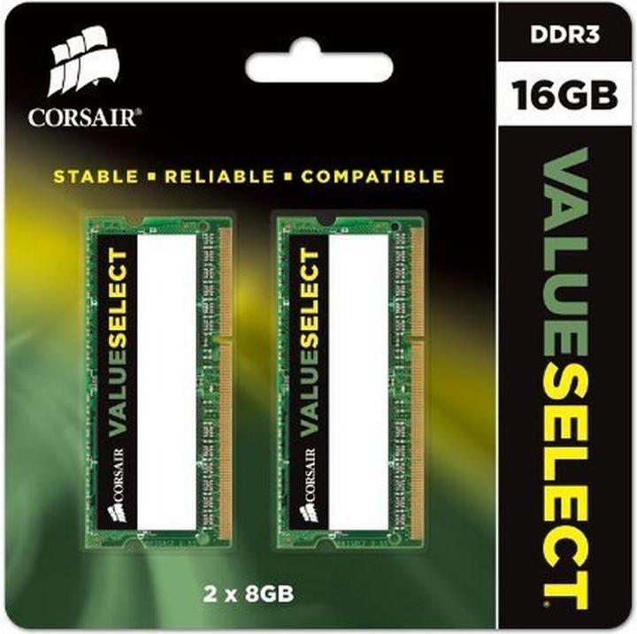 Actual product image Corsair value select (2 x 8GB, 1600 MHz, DDR3L-RAM, SO-DIMM)