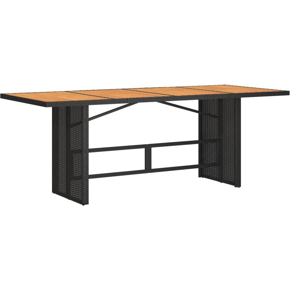 Thumbnail - VidaXL, Gartentisch + Balkontisch, Gartenmöbel Essgruppe Gartengarnitur Sitzgruppe 9tlg. Schwarz Poly Rattan (80 cm)