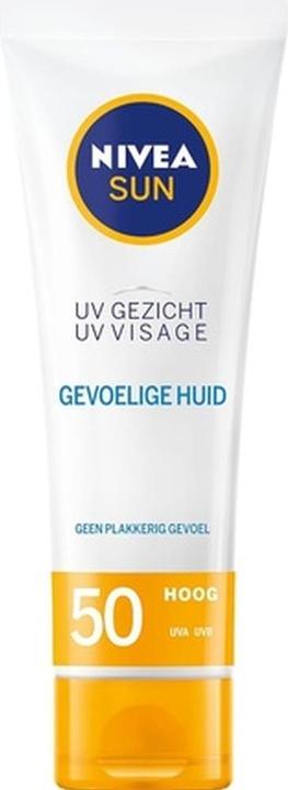 NIVEA Sensitive Face Sun Cream SPF50+ 50g (Sonnencreme Gesicht, SPF 50+, 50 g)