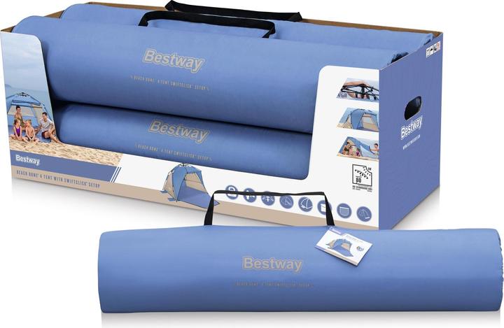 Produktbild Bestway Tent Polyester with Ventilation 107/127x240x125 cm Camping & Beach 68144 (Kuppelzelt, 3.30 kg, 4 Personen)