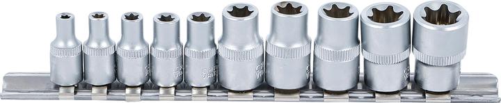 BGS Doppenset E-profiel | Aandrijving vierkant 6,3 mm (1/4") / 10 mm (3/8") | SW E4...
