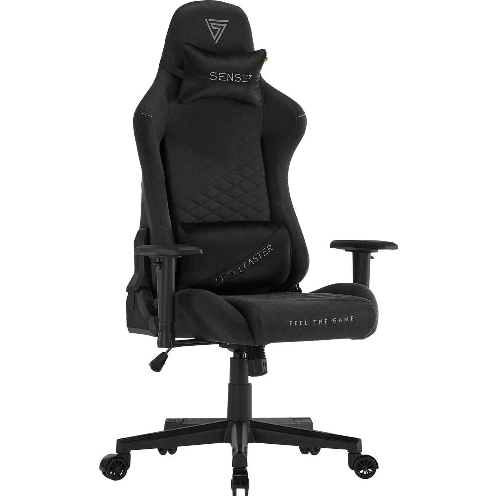 Sense Fotel SENSE7 Spellcaster materiałowy Senshi Edition czarny, Gaming Stuhl, Schwarz